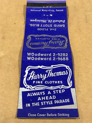 Vintage Happy Thomas Fine Clothes - Matchcover, Matchbook