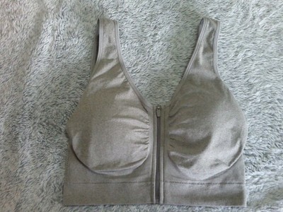 TU Frontverschluss Sport Lauf BH Top LARGE USA 8-10 UK 12-14 EU 40-42 grün