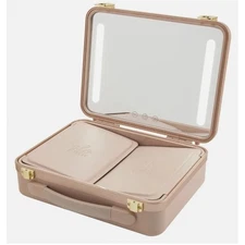 Glo Tech LED Cosmetic Travel Makeup Case Organizer Hard Shell Pink Beauty Box