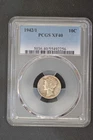 1942/1 PCGS Certified  XF  40 Mercury Dime, SCARCE OVERDATE!