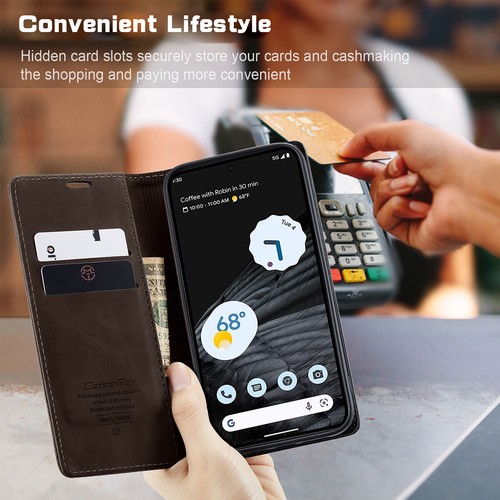 For Google Pixel 7/7 Pro Case Magnetic PU Leather Card Slots Wallet Stand Cover - Picture 4 of 18