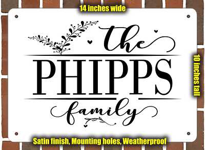 Phipps Family Decorative Metal Door or Wall Plaque (Style 2)