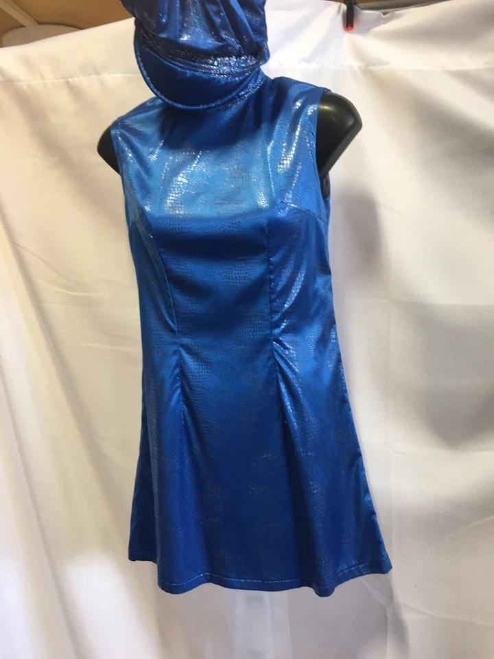70’s Blue / Silver Disco Dress , Size 8  - Image 3 of 4