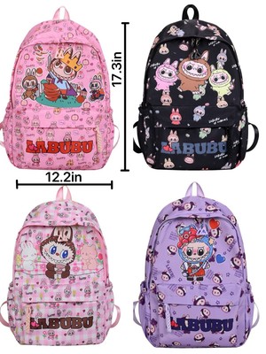 Labubu backpack for boys and girls large Nylon Cute Kawaii School Bag