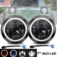 For 90-97 Mazda Na Miata Mx5 H6024 Pair 7 Inch Led Headlights Halo Angel Eyes