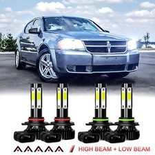 For Dodge Avenger 2008-2014 High & Low Beam Set 4 6000K Front LED Headlight Bulb
