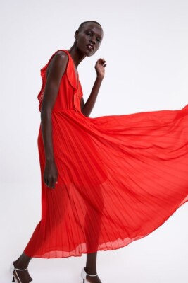 ワンピース PAROSH Women Mid Skirts D430379CO 061 RED s-l400.jpg