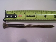 1/4 x 4-1/2" Silicon Bronze Hex Head Lag Screw VINTAGE Made in USA Quantity of 4