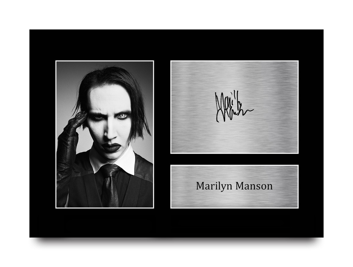 Marilyn Manson サイン入り Marilyn Manson Signed Pre Printed Autograph A4 Photo Gift For a