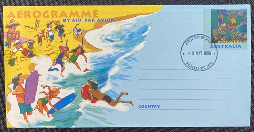 1996 Postage Paid Australian Aerogramme With Rosanna (Vic) FDI Postmark
