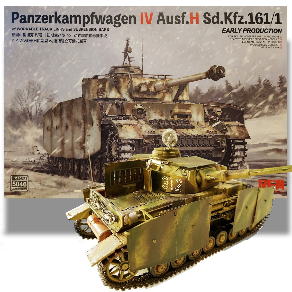 RYEFIELD MODELS 1/35 PANZER IV AUSF.H TANK KIT RM-5046 | eBay