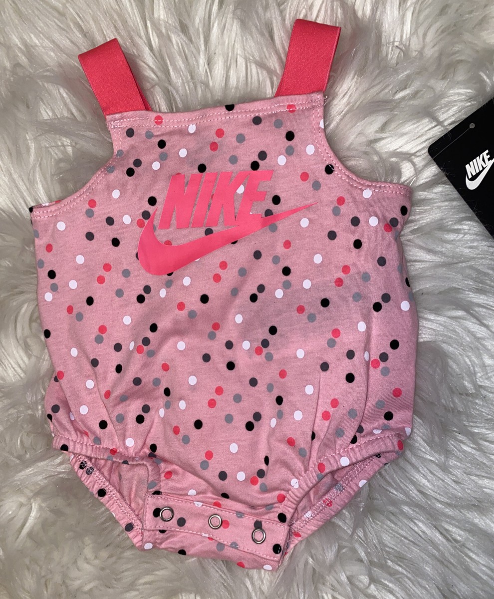 Nike Baby Girl Pink Polka Dots Tank Bodysuit