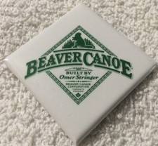 Beaver Canoe - Built By Omer Stringer - Pinback Pin Button Vintage 2 