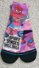 Stance X Marvel Spidey Magenta Poly Crew Socks Sz Large Youth