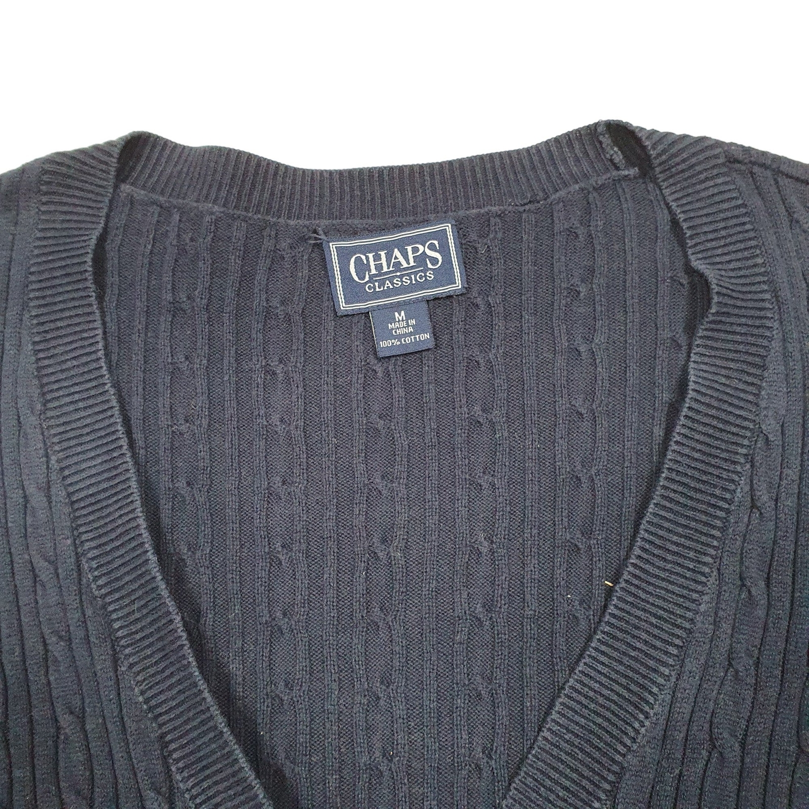 RALPH LAUREN V Neck Knit Cable Cardigan Jumper Sweatshirt Womens M image 2