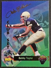 1995 Signature Rookies Tetrad Auto Bilia #67 Bobby Taylor RC Notre Dame Eagles