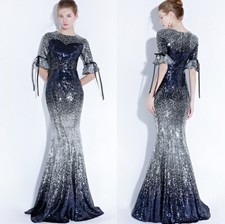 NEW Evening Formal Party Ball Gown Prom Bridesmaid Fishtail Sequins Dress YSGZ53