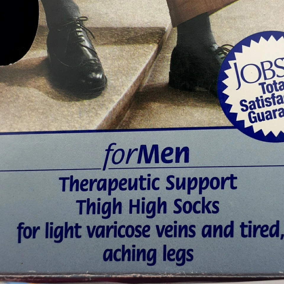 Jobst Mens Small Black Compression Over Knee Socks 15-20mm Medical Light Support - Image 4 of 4