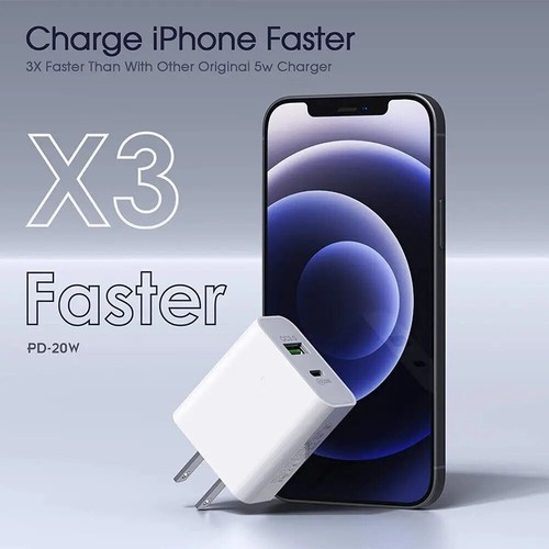 For iPhone 14 13 12 11 XR 8 20W Fast Charger Block USB Type C Wall Power Adapter - Picture 3 of 15