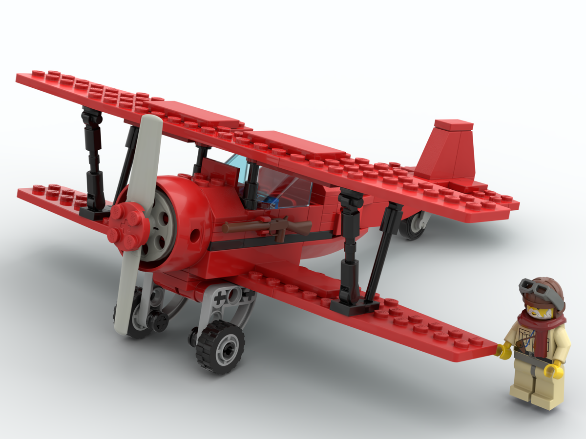 LEGO MOC Custom City Creator Adventurer's Red Biplane PDF Building
