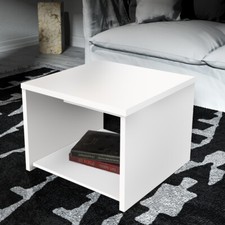 TAVOLINO BASSO DA CAFFE' 52x52 CM SOGGIORNO DIVANO MODERNO DESIGN PETRO BIANCO