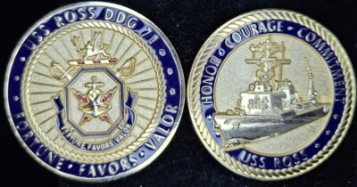 DDG-71 USS ROSS - Fortune Favors Valor - Navy Challenge Coin