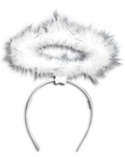 Ladies Halo Angel White Black Xmas Girls Fancy Dress Party Accessory Headband UK