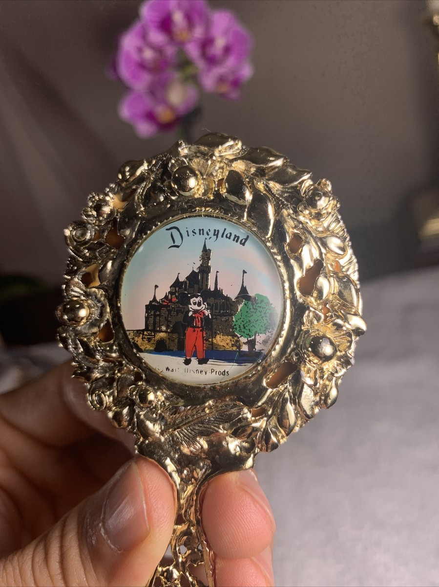 Vintage Walt Disney Mickey Mouse Vanity Victorian GoldColor Mirror
