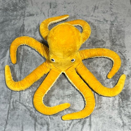Octopus Plush Soft Toy Yellow 20" Stuffed Animal Sea Life Ocean IKEA BLAVINGAD - Picture 2 of 11