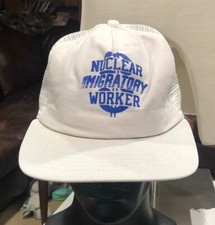 Vintage 1970s New Era Nuclear Migratory Worker Reactor White Trucker Hat Cap