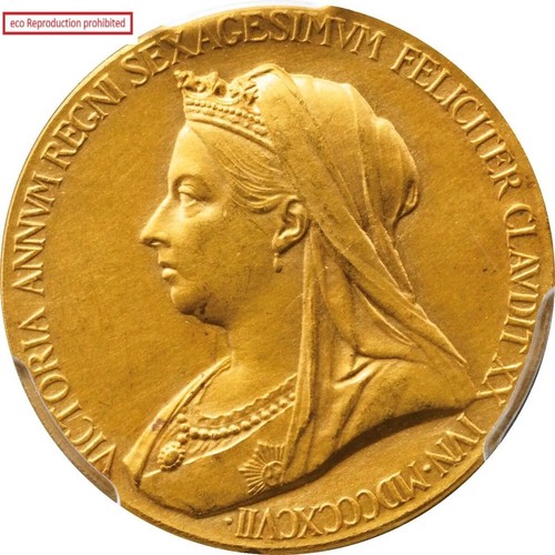 Regno Unito Victoria Diamond Jubilee medaglia oro 1897 26 mm 12,9 g PCGS (PR62)