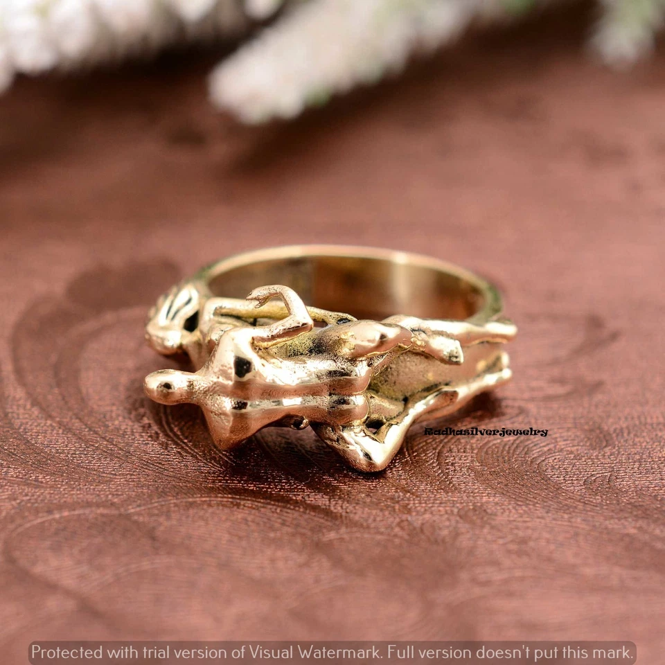 Anillo de beso para dos amantes, diseño romántico para amantes, anillo para socios, joyería única Boho Foto 2 de 4