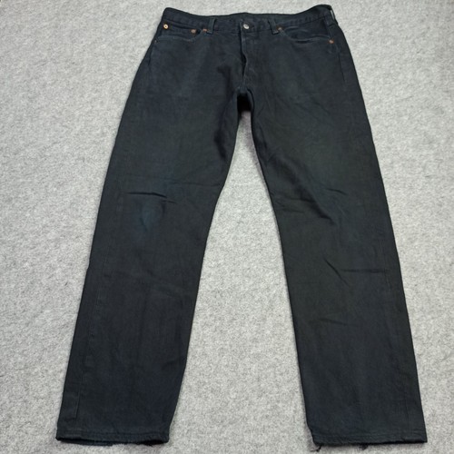 Vintage Levis 501 Herren Jeans W35 L31 (Etikett: W38 L32) Schwarz Straight Made in UK - Bild 2 von 12