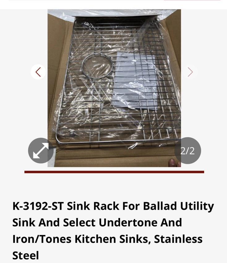 Kohler K 3192 ST Kitchen Sink Rack 19