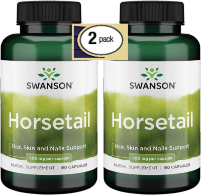 2 Pack, HORSETAIL,  500 mg 180 Caps (2x90), Healthy Hair, Skin & Nail, Exp. 2027