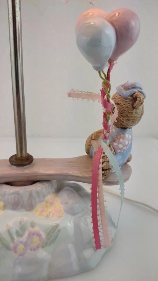 Lámpara de mesa infantil de 18" Baby Bunny and Bear jugando teeter/tattering/molancín Foto 4 de 4