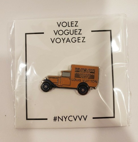 Louis Vuitton Yellow / Silver New Limited Edition Volez Voguez Voyagez Bus  Pin / Brooch Listed By Samantha Nicole - Tradesy