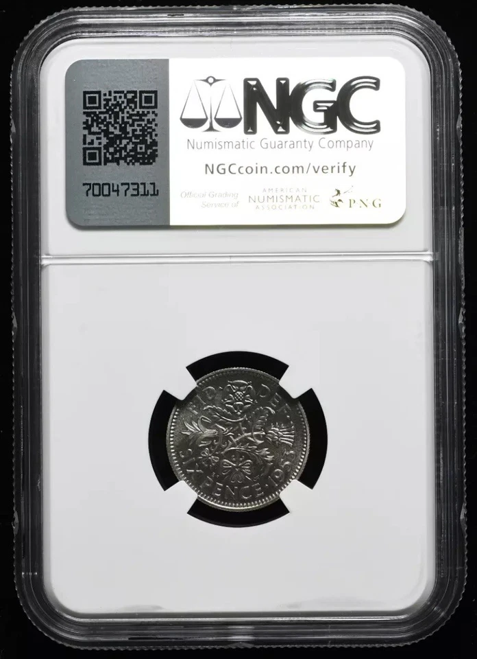 NGC PF67 G BRITAIN 1953 Isabel II Coronación PRUEBA, 6P Moneda de Seis Peniques TOP POP Foto 4 de 4
