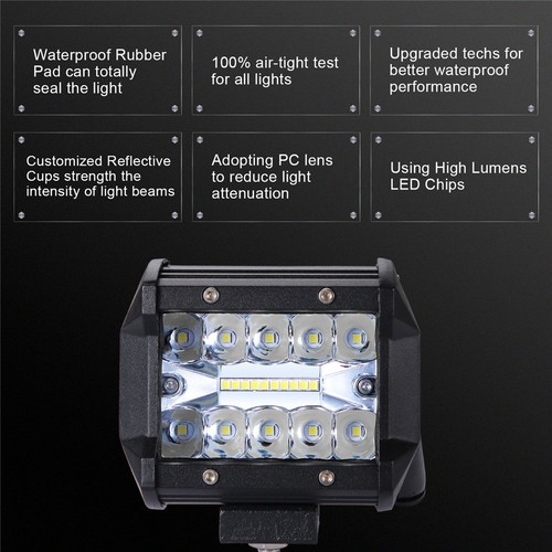 4x 4" 120W LED Work Light Bar Boat Truck ATV SUV Drive Spot Flood Projector Lamp - Picture 7 of 9
