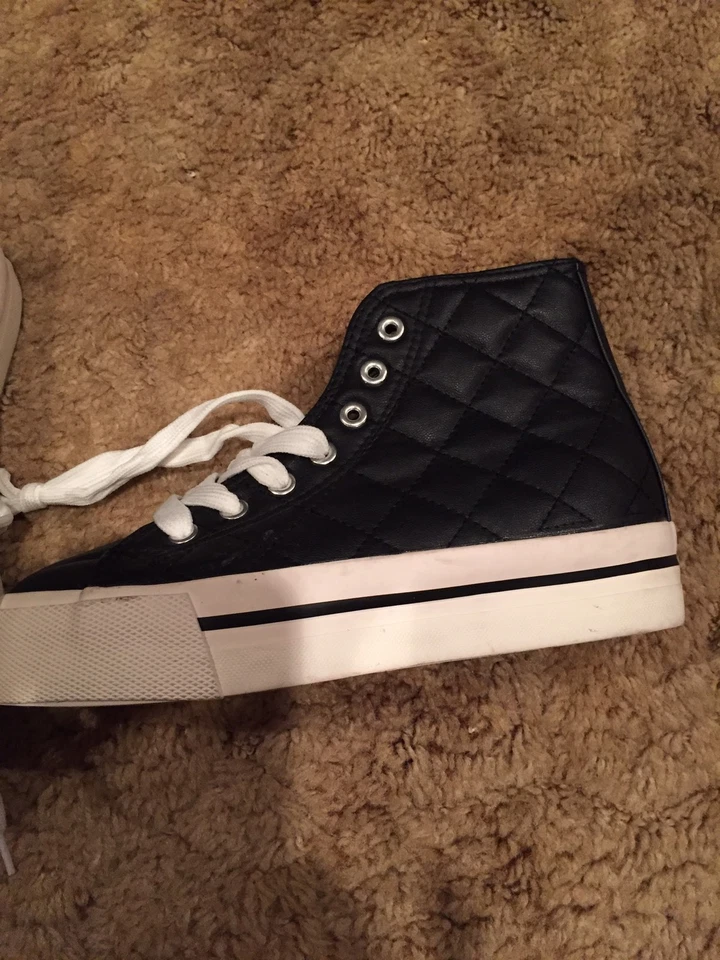 Women's Wild Diva Quilted Design Hi-Top Shoes -6 - Image 2 of 4