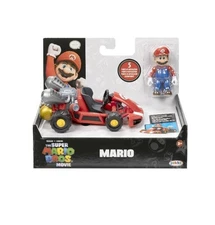 Nintendo Super Mario Bros Movie Pull Back Toy Racer Kart Mario Figure 2023 Jakks