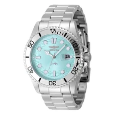 Invicta Pro Diver 43mm Men's Watch Silver Tone Blue Dial Hammerhead Shark 44715