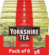 Yorkshire Tea 960 Tea Bags 6 x 160 Boxes Original Black Tea UK 0.04 per strip