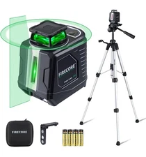 Firecore 360° Self Leveling Cross Line Laser Leveler with Pluse Mode Green Laser