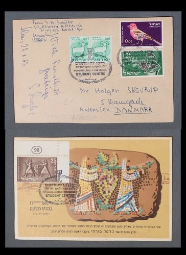 MayfairStamps Israel 1963 Jerusalem to Denmark Wine Advertising Post Card aax_41
