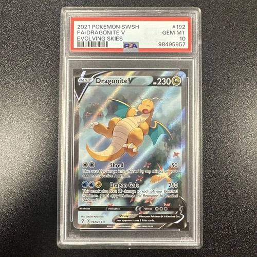 Dragonite v Alt Art Evolving Skies SWSH PSA 10 #192/203 JY