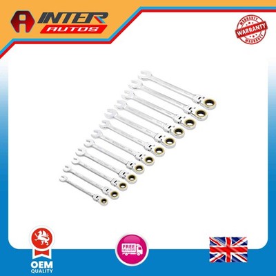 Draper Expert HI-TORQ Metric Flexible Head Ratchet Combination Spanner Set 12Pcs