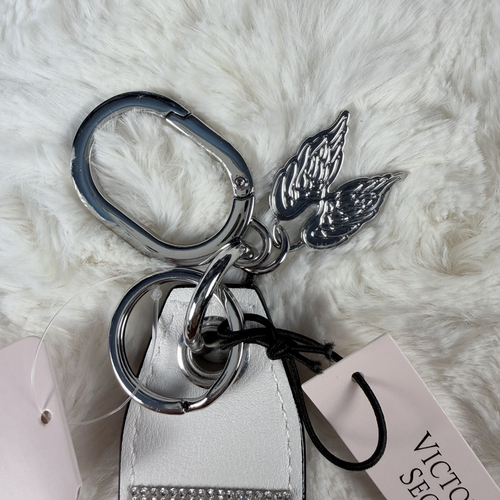 Victoria’s Secret Muñequera Llavero Correa Dije Brillo Blanco Monograma Logo Nuevo con Etiquetas - Imagen 2 de 7