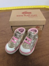 See Kai Run Shoes Belmont Baby Girls Sz 4 Sneakers High Tops Gold Shine