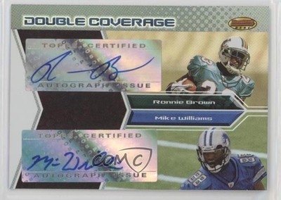 2005 Bowman's Best Double Coverage /50 Ronnie Brown Mike Williams Rookie Auto RC